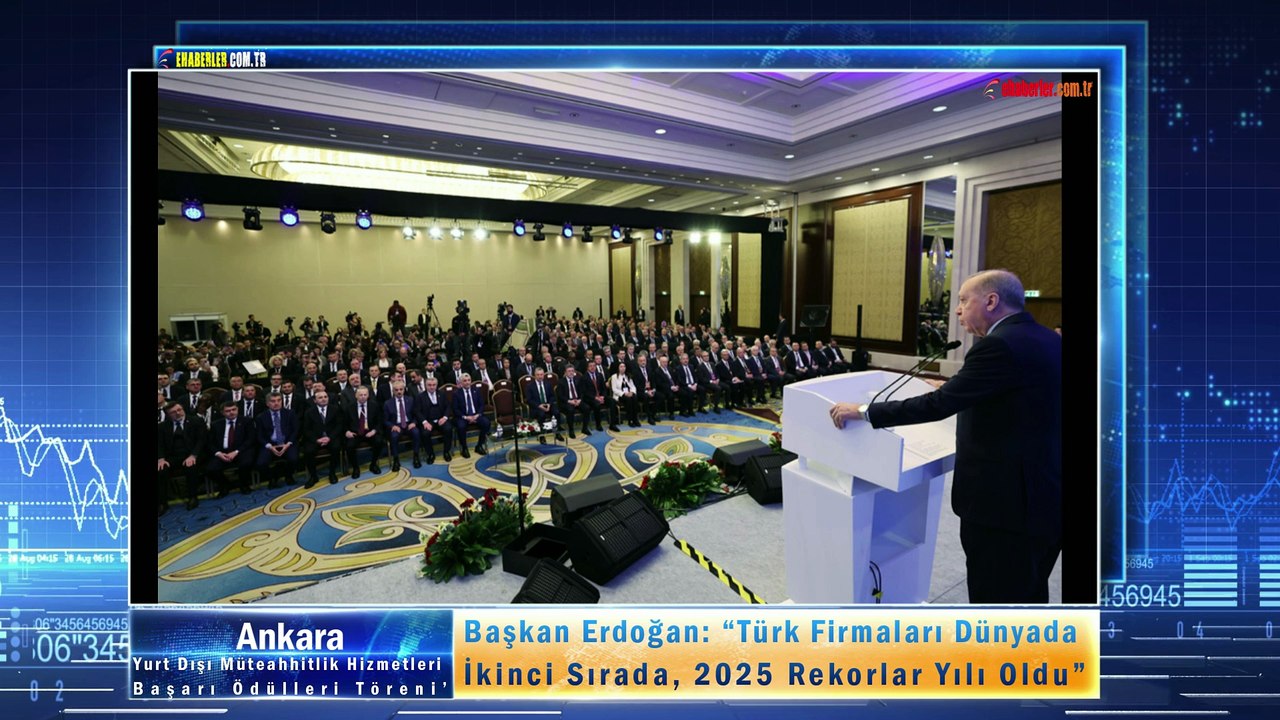 Başkan Erdoğan’dan Müteahhitlik Ödülleri Töreninde Gurur Mesajı: “Türk Firmaları Dünyada İkinci Sırada, 2025 Rekorlar Yılı Oldu”