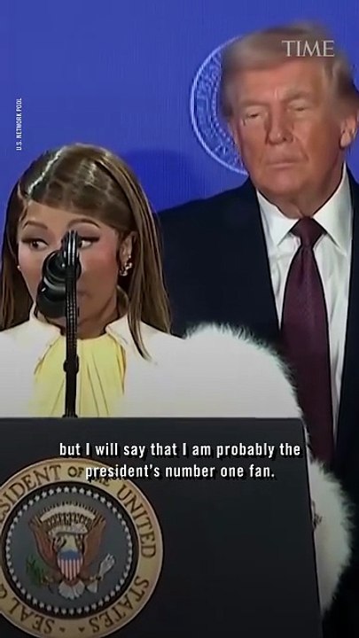 Nicki Minaj joins Trump on stage saying “I am probably the president's number one fan”