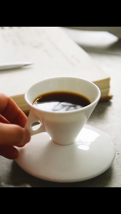 Bone china hand brewed coffee cups and saucers set