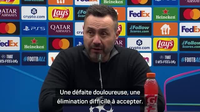 Marseille - De Zerbi : “En 13 ans, je n’ai jamais vécu ça, il y a un sentiment de honte”