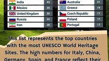 Here are the countries with the most UNESCO World Heritage Sites