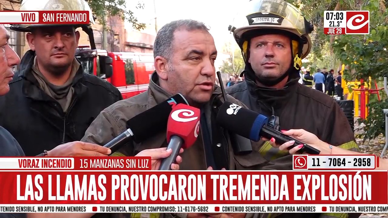 Explosión e incendio en San Fernando: el jefe de Bomberos da detalles del siniestro