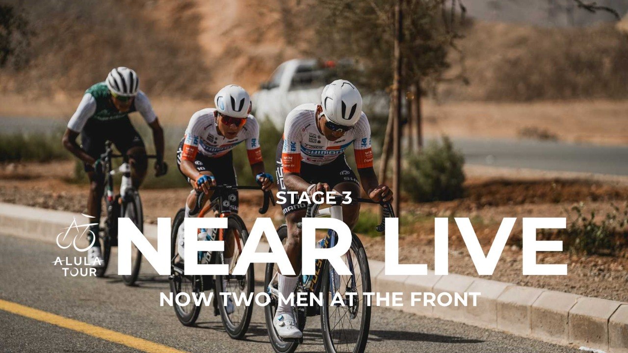 Now two men at the front - Stage 3 - The AlUla Tour 2026