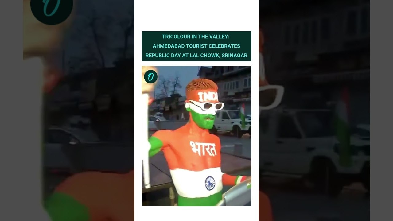 From Ahmedabad to Lal Chowk: Tourist Paints Himself in Tricolour, Waves Flag on Republic Day.