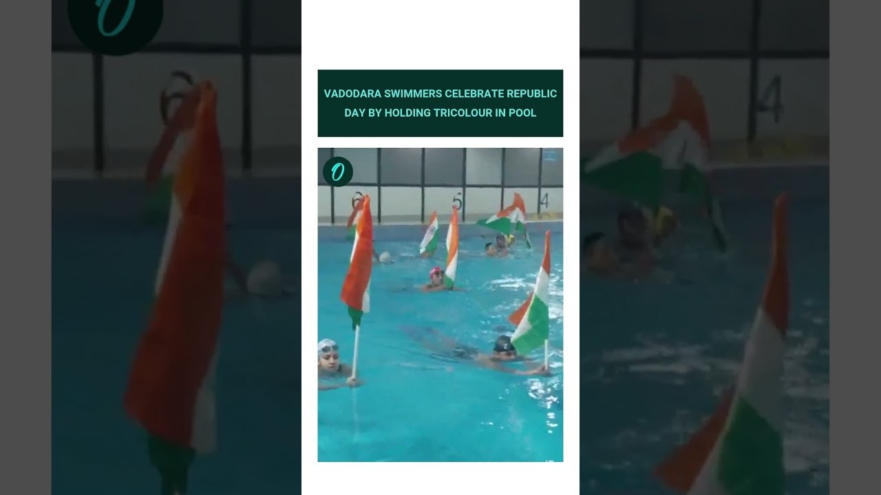 Vadodara Swimmers Celebrate Republic Day by Holding Tricolour in Pool.