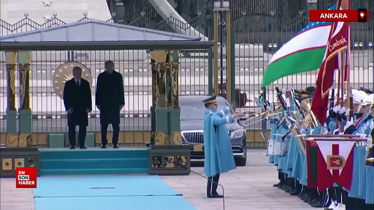 Cumhurbaşkanı Erdoğan, Özbekistan Cumhurbaşkanı'nı resmi törenle karşıladı