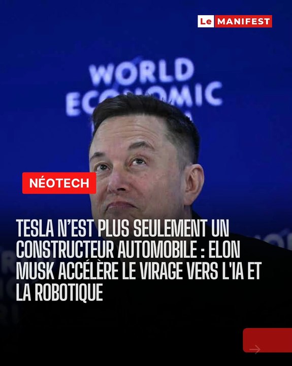 🚨🚗➡️🤖 Tesla ne veut plus être vue comme un simple constructeur auto. Après ses derniers résultats, Elon Musk assume un virage clair vers l’IA et la robotique.