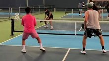 Pro Pickleball Overhead Technique in Intense Doubles Rally