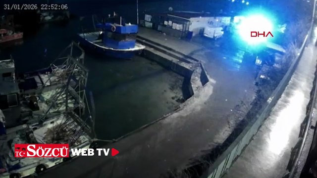 Sarıyer'de otomobilin denize düştüğü yerde ikinci kaza kamerada; mendirekte asılı kaldı