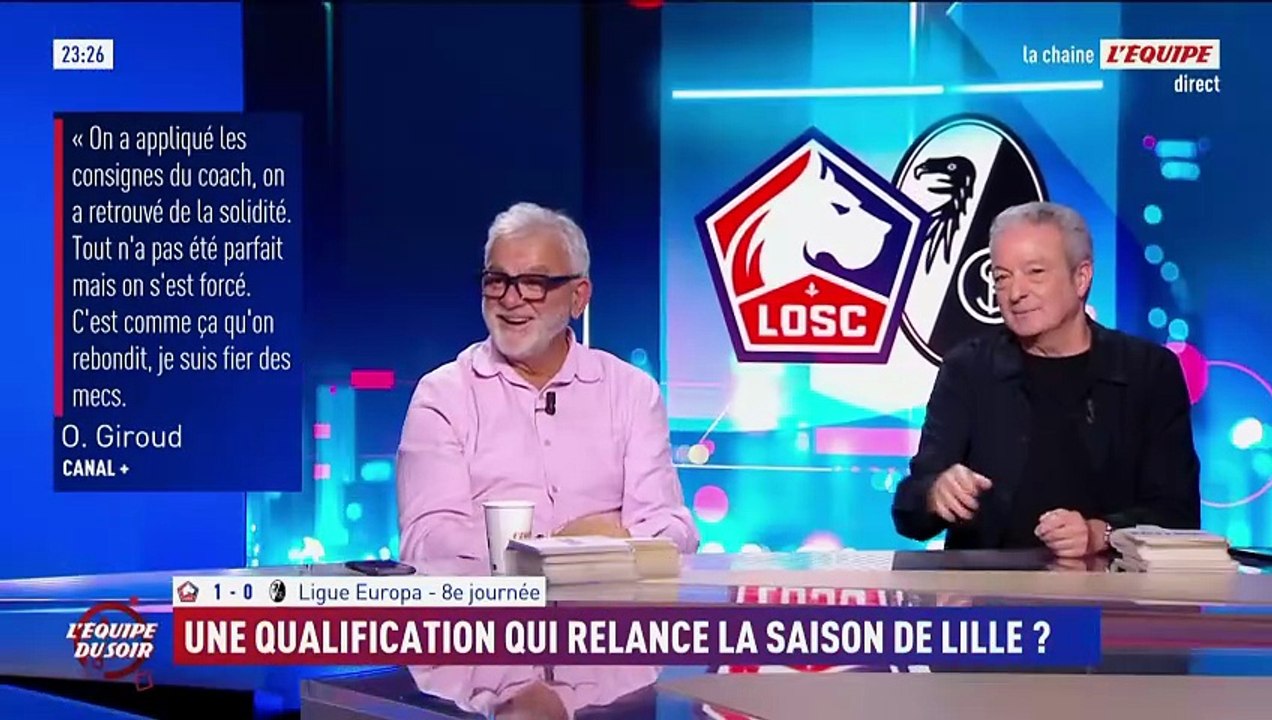 Grâce à Olivier Giroud, Lille termine la phase de ligue sur une victoire et jouera les play-offs de Ligue Europa - Foot - Ligue Europa