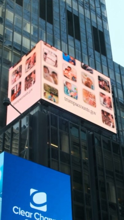 Billboard touting ‘Trump accounts’ takes over Times Square
