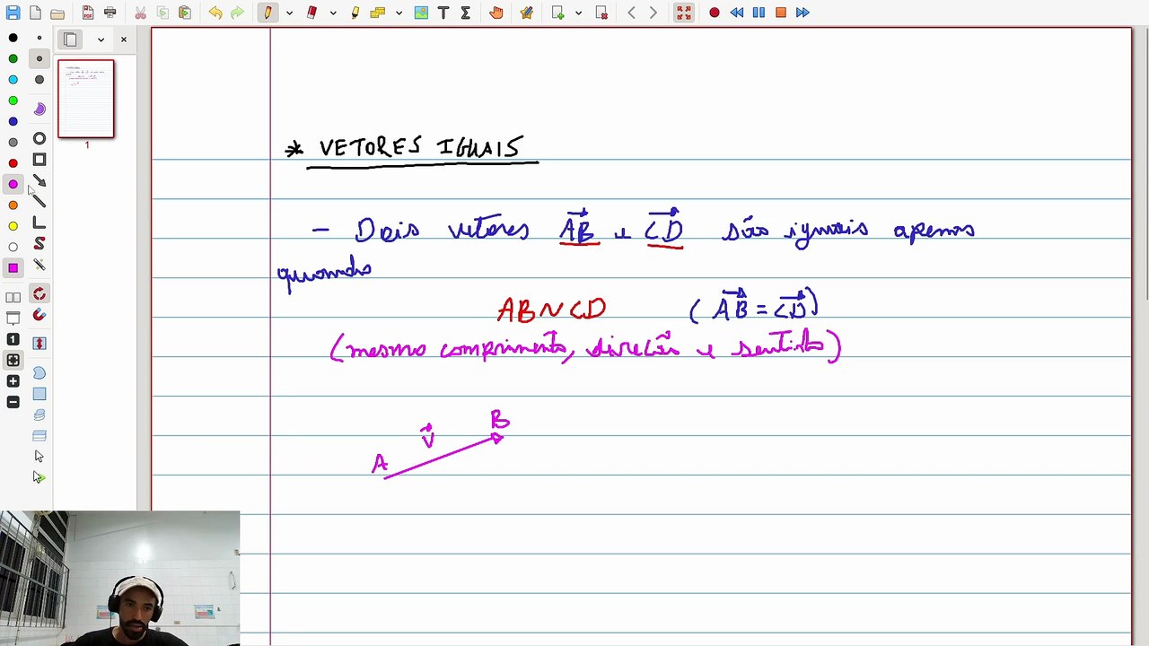 VETORES: Vetor: Vetores Iguais; Vetor Nulo | VET&GEO-A1.9