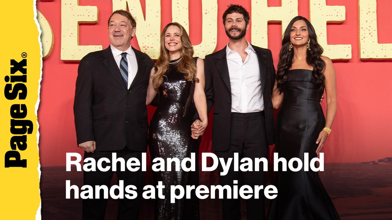 Rachel McAdams and Dylan O'Brien hold hands at the 'Send help' UK premiere