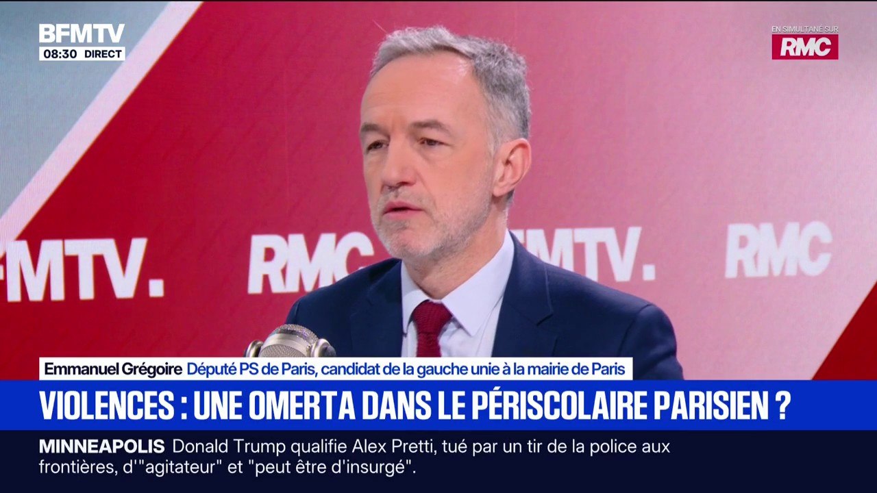 Violences dans le périscolaire: "La prise de conscience doit être générale, j'y prendrai ma part", assure Emmanuel Grégoire, candidat de la gauche unie à la mairie de Paris
