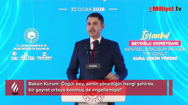 Bakan Kurum'dan Özgür Özel'e sert yanıt