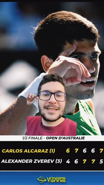 Carlos Alcaraz n'est pas comme les autres ! l'espagnol a su renverser une situation qui se retournait contre lui dans un match à rebondissements face à Alexander Zverev (6-4 ; 7-6 ; 6-7 ; 6-7 ; 7-5)