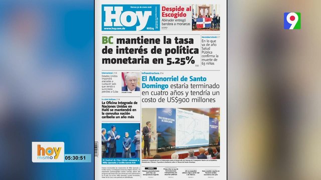 Titulares prensa dominicana viernes 30 de enero 2026 | Hoy Mismo