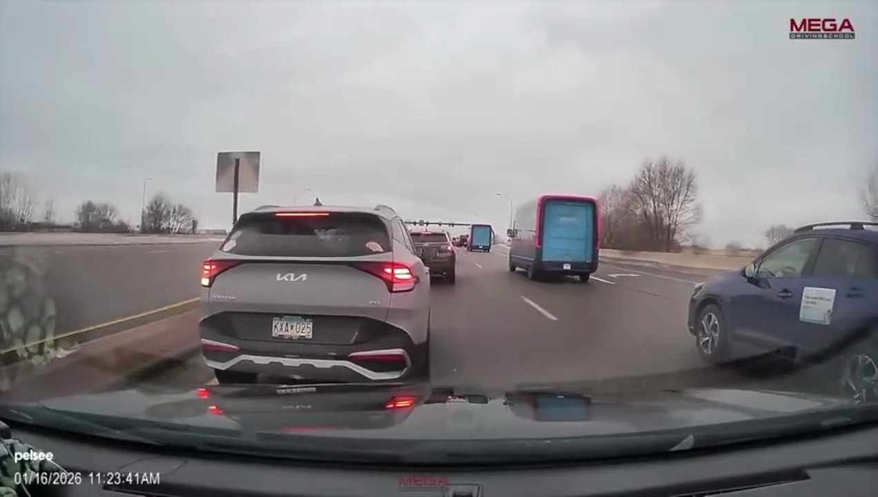 DISTRACTED DRIVER OVERCORRECTS AND LOSES CONTROL - JAN 29, 2026