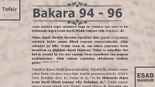 Esad Mansur - Bakara Suresi Tefsiri 94-96