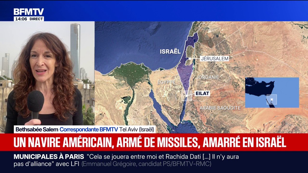 Un destroyer américain, armé de missiles, accoste dans le port israélien d'Eilat