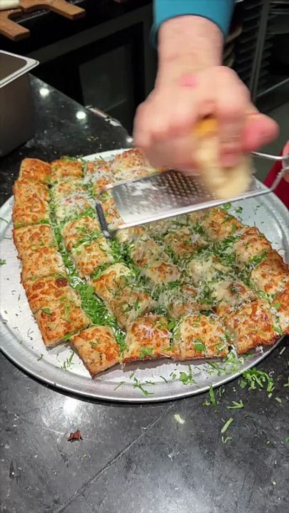 CHEESY PARMESAN PIZZA BITES made from sourdough pizza dough from Nuovo York Pizza NYC!! #DEVOURPOWER