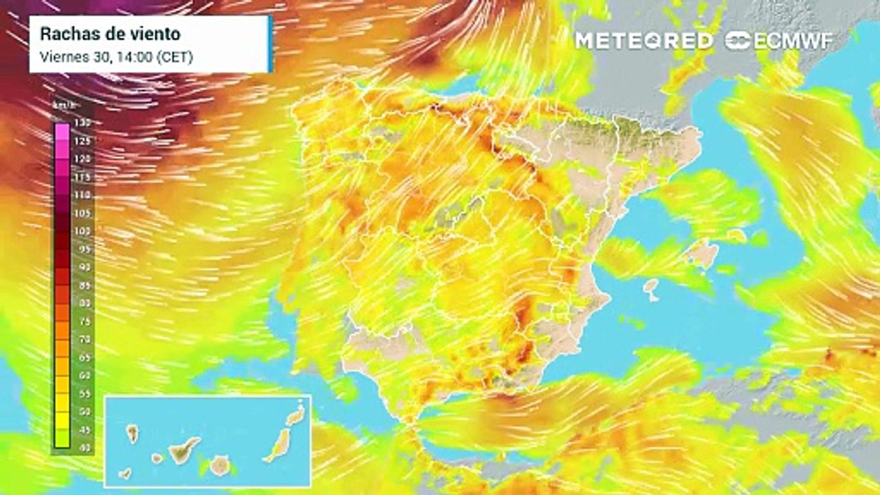Sábado con vientos muy intensos en el Mediterráneo