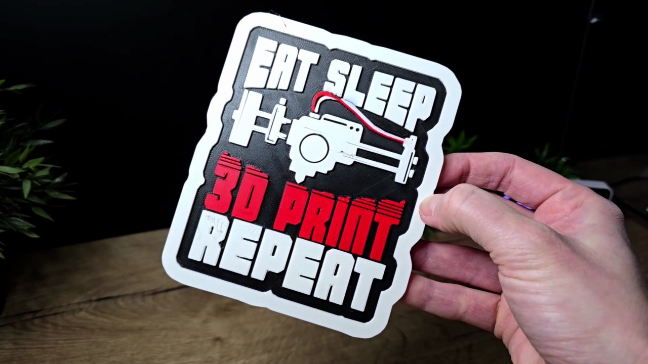 Funny Man Cave Signs - 3D Printed Signs - Multicolor 3D Print - Eat Sleep Repeat Meaning