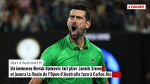 Un immense Novak Djokovic fait plier Jannik Sinner et jouera la finale de l'Open d'Australie face à Carlos Alcaraz - Tennis - Open d'Australie