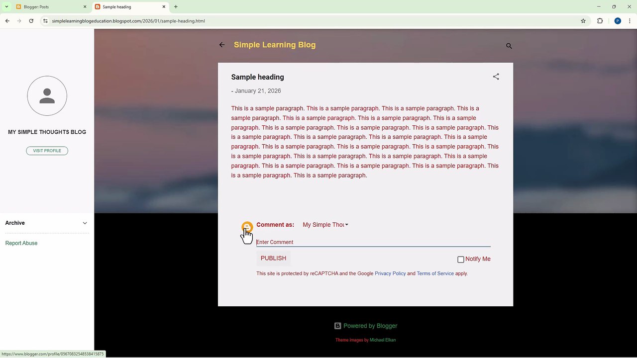 Blogger 37 Positioning Comments Section