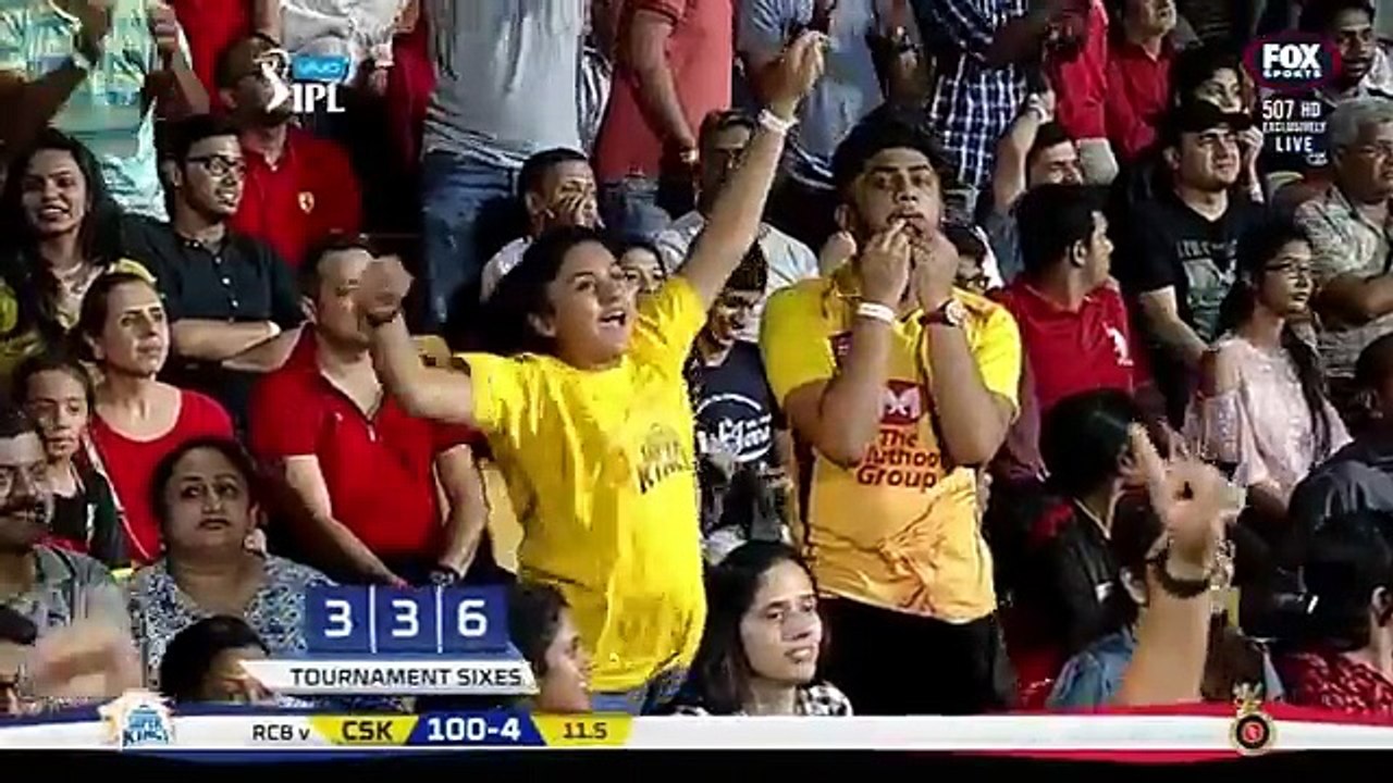 MS Dhoni 70(34) vs RCB IPL 2018 ball by ball highlights