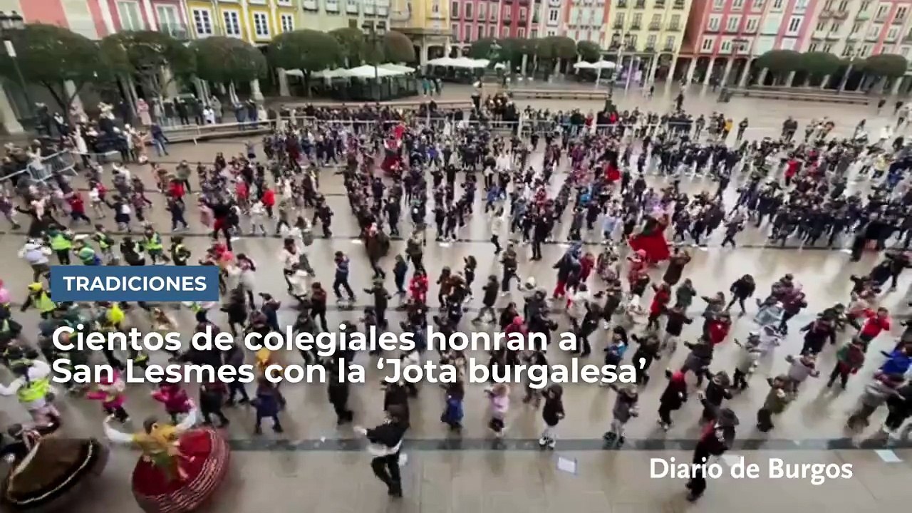 Cientos de colegiales honran a San Lesmes con la ‘Jota burgalesa’