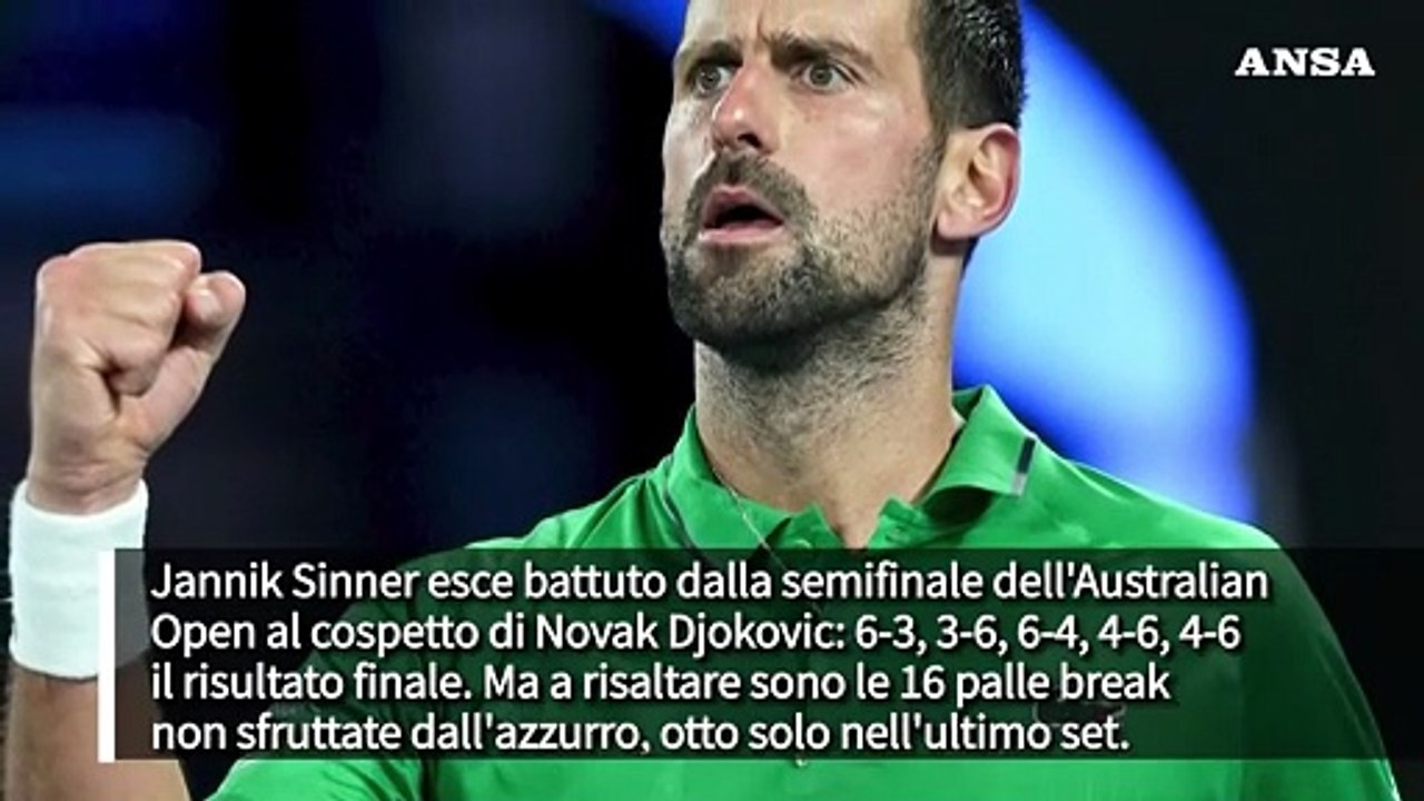 Australian Open, Djokovic batte Sinner e sfida...