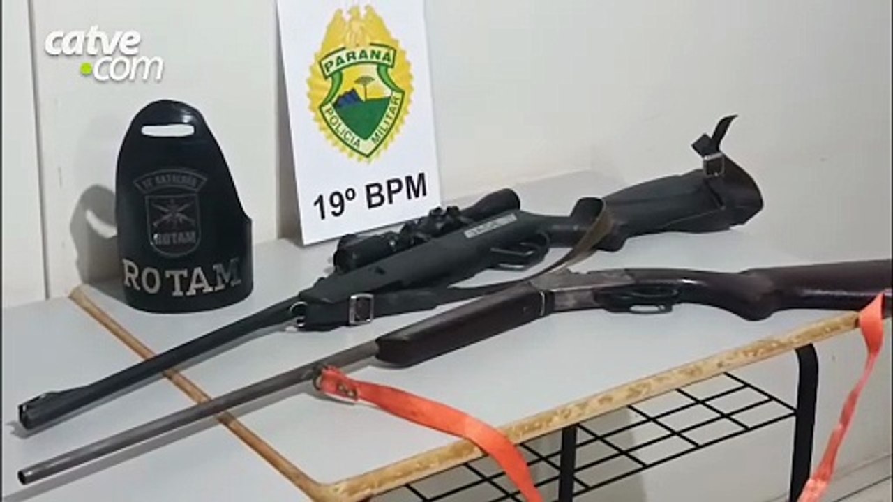 Armas de fogo são apreendidas em bar no bairro Europa-América, em Toledo