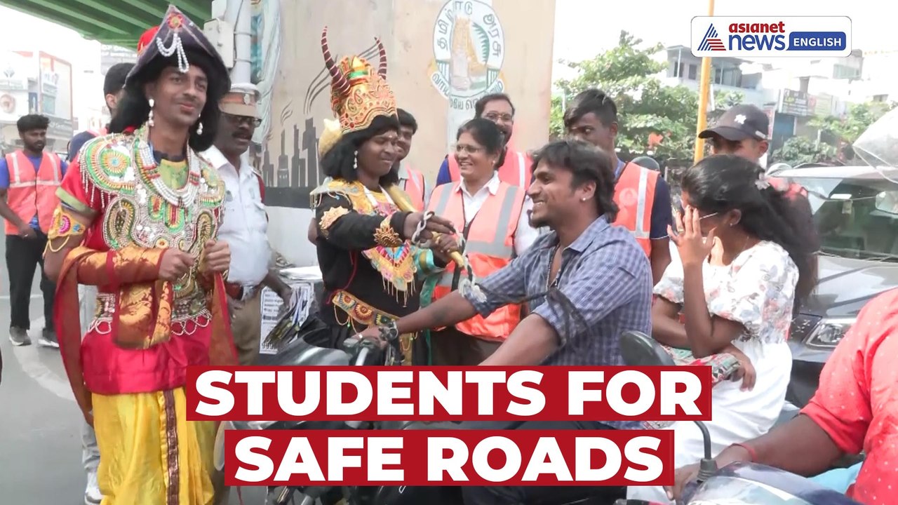 Road Safety Month: Student Awareness Campaign Held in Coimbatore | Visuals