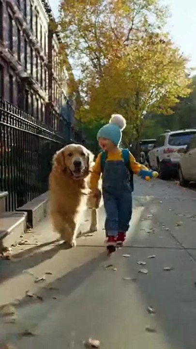 Adorable Golden Retriever Dog with Baby #goldenretriever #dog #kingdomofawais