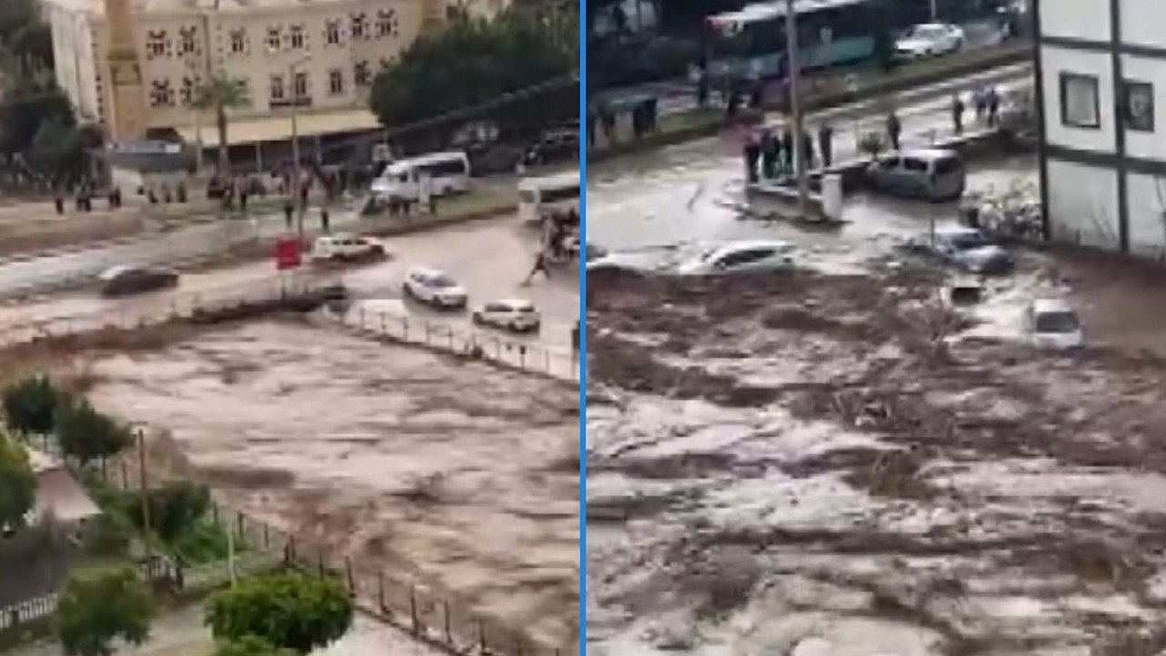 Mersin'de sağanak yağış: Dere taştı, ev yıkıldı; işte o anlar