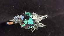 This video reviews a 925 sterling silver LAB alexandrite ring designed for women who love elegant wedding jewelry.