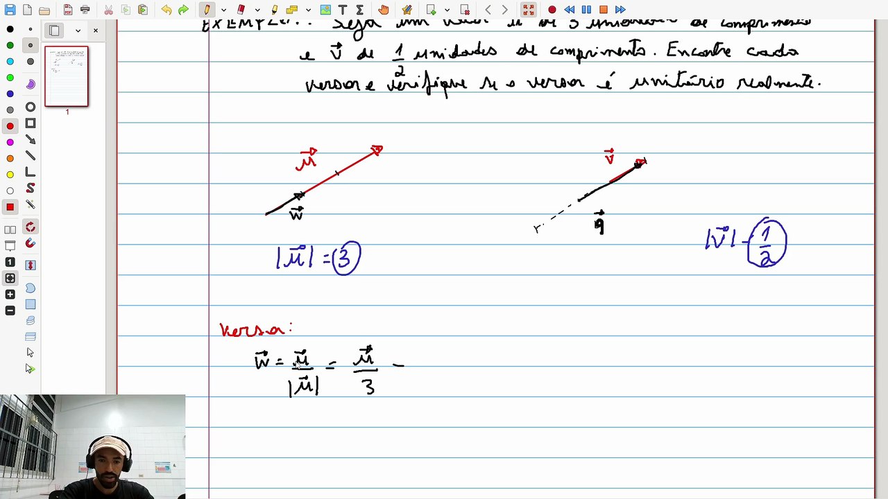 (Exemplo) | VETORES:  Encontrar um versor e verificar se ele é unitário | VET&GEO-A1.19