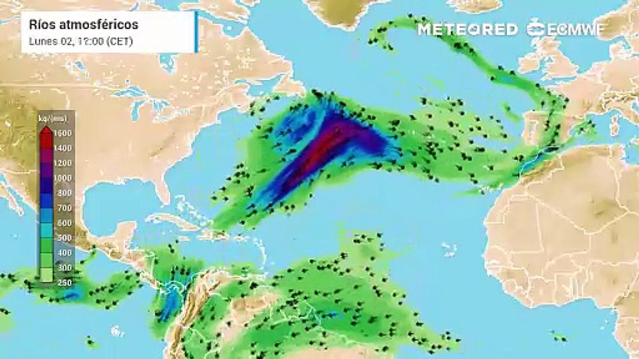 Nos impactara un extenso e intenso río de humedad desde el Caribe