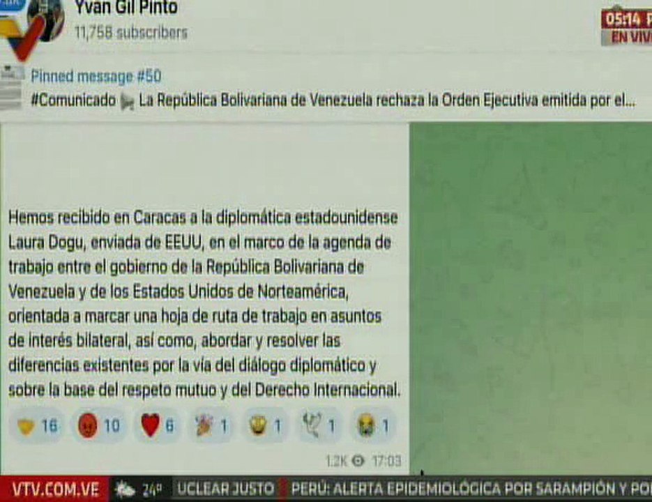 Venezuela recibió a la diplomática estadounidense Laura Dogu para fortalecer ruta de trabajo con EE. UU.