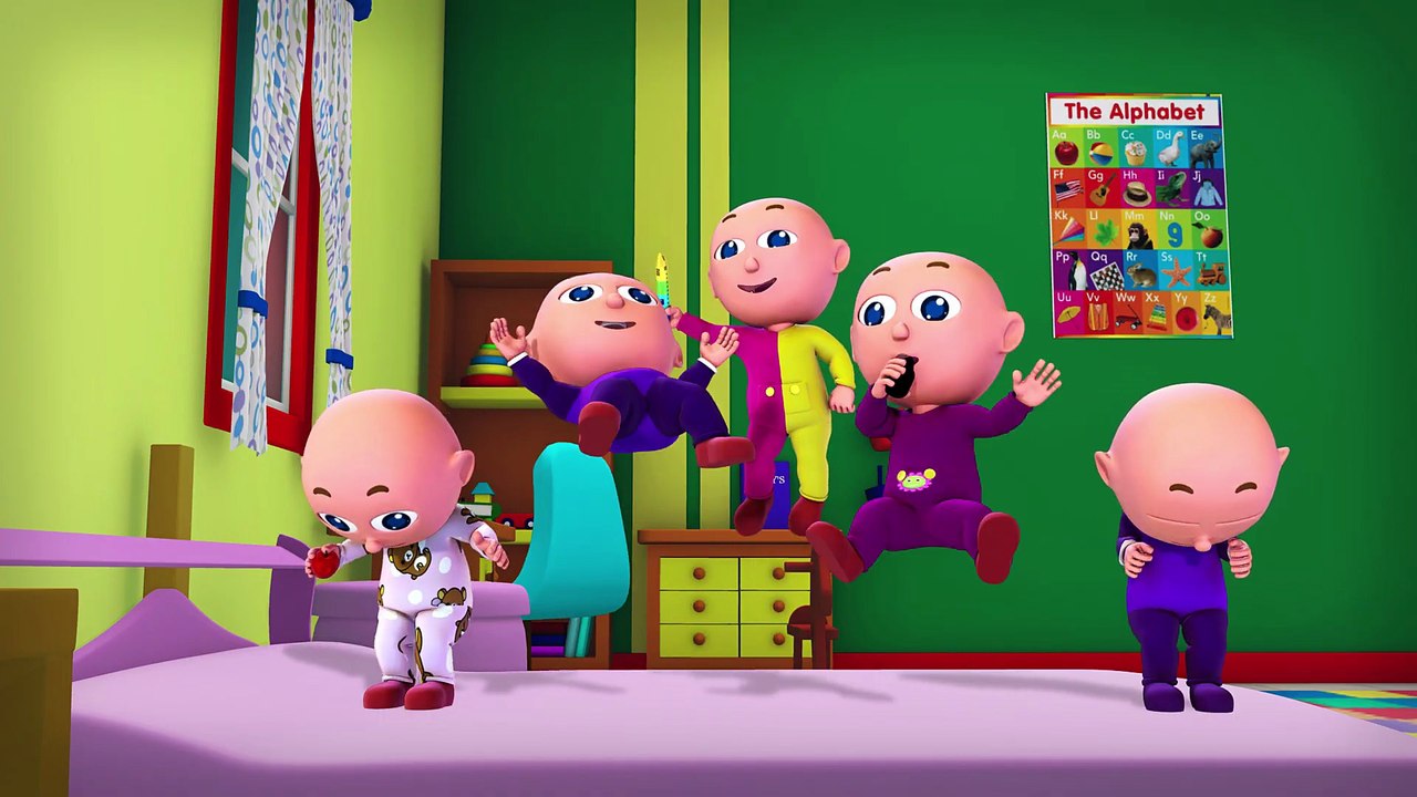 Five Little Babies Jumping On The Bed | Nursery Rhymes For Kids
