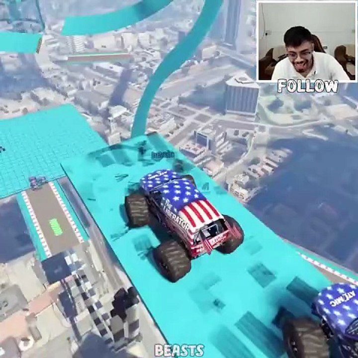 Monster truck Impossible Parkour challenge