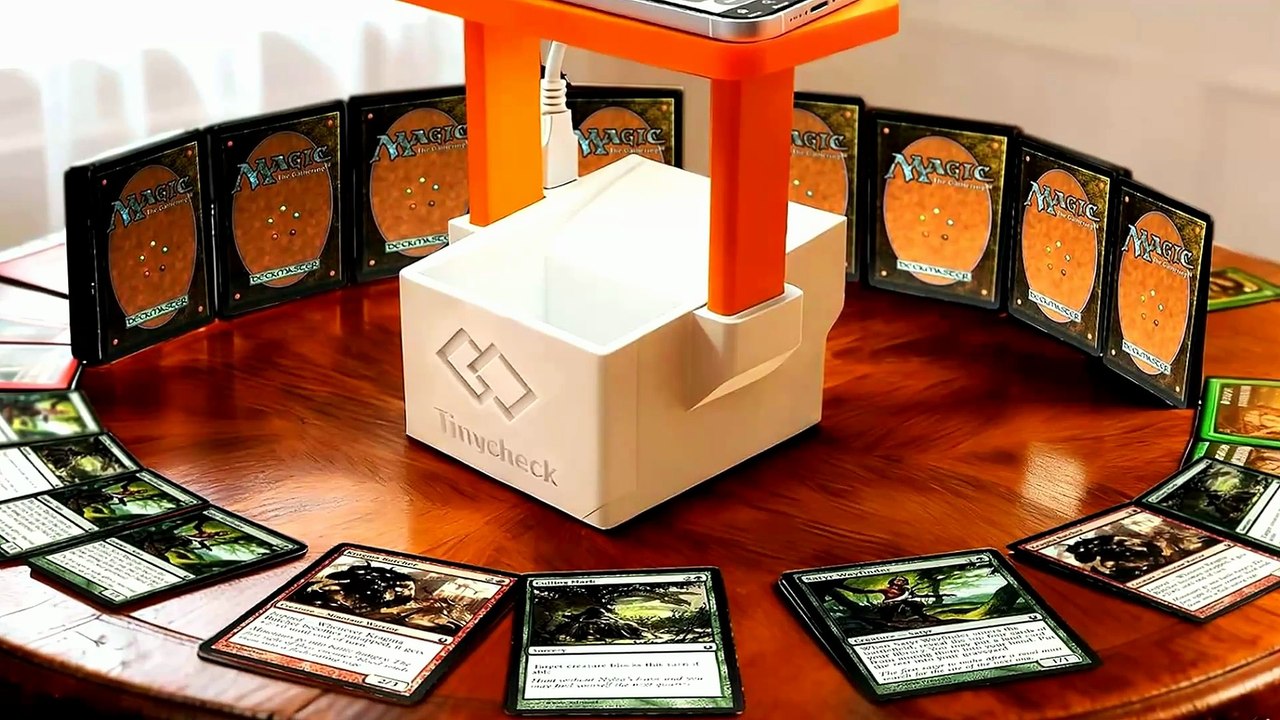 TinyCheck Card Scanner MTG Trading Card Stand with LED & Magnetic Base