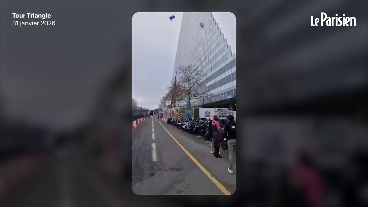 Paris : deux parachutistes sautent depuis la Tour Triangle encore en construction
