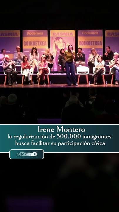 "Irene Montero: la regularización de 500.000 inmigrantes busca facilitar su participación cívica".