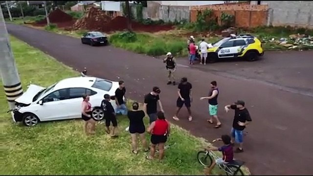 CGN captura imagens aéreas após grave acidente na Rua Maria Tereza Figueiredo