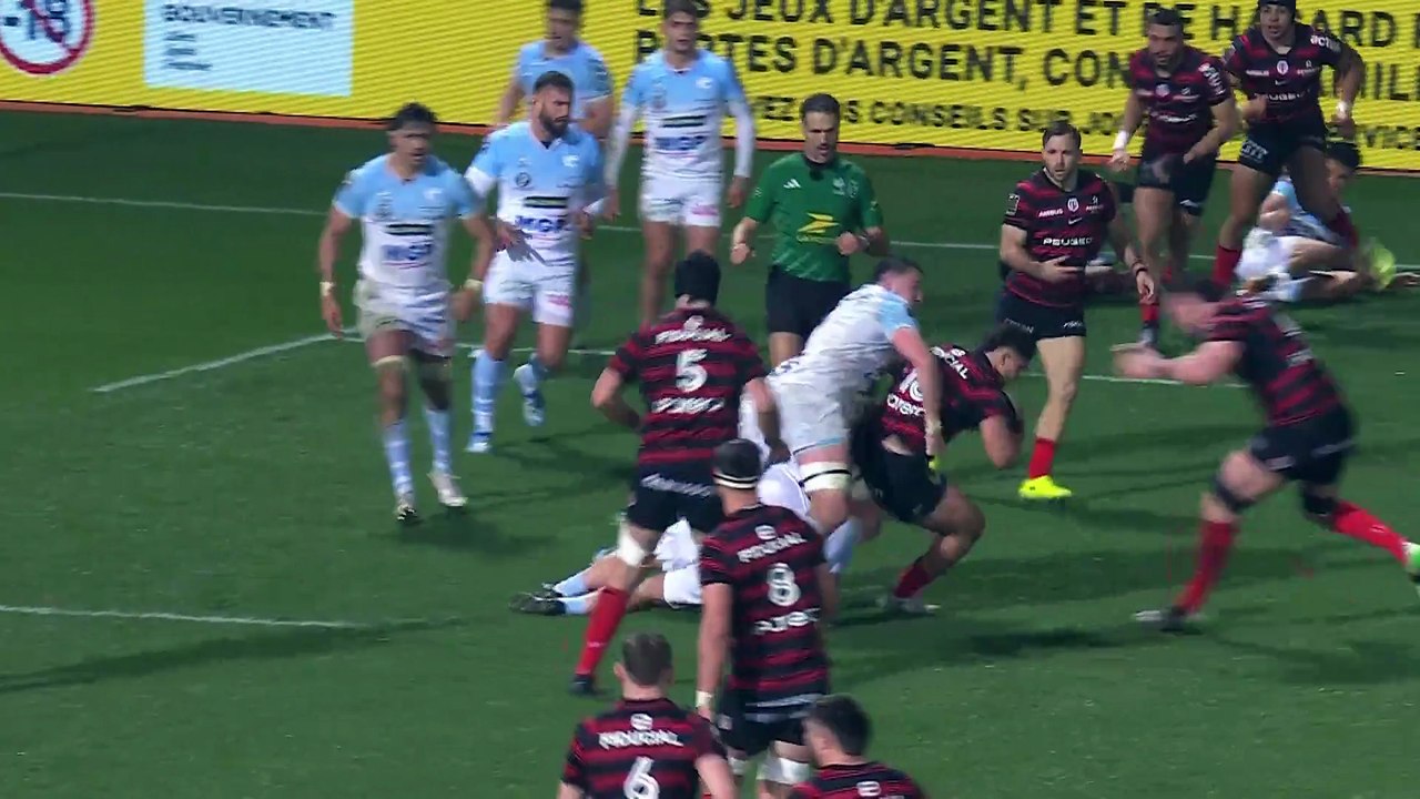 TOP 14 - Essai de Pierre-Louis BARASSI (ST) - Stade Toulousain - Aviron Bayonnais