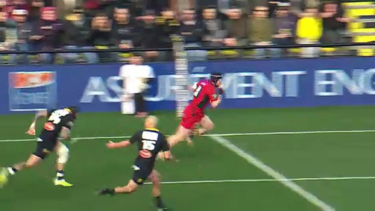 TOP 14 - Essai de Sam SIMMONDS (LOU) - Stade Rochelais - LOU Rugby
