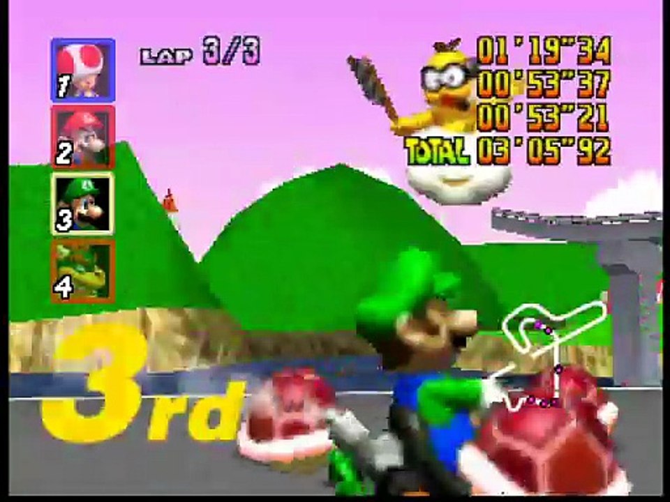 Mario Kart 64 (3-4 players Grand Prix) online multiplayer - n64 - Vidéo