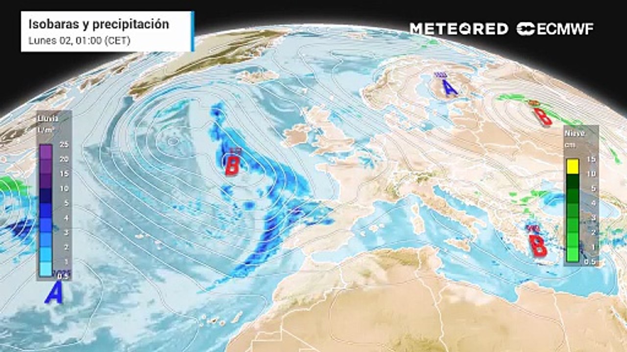 Tren de borrascas, precipitaciones e inundaciones